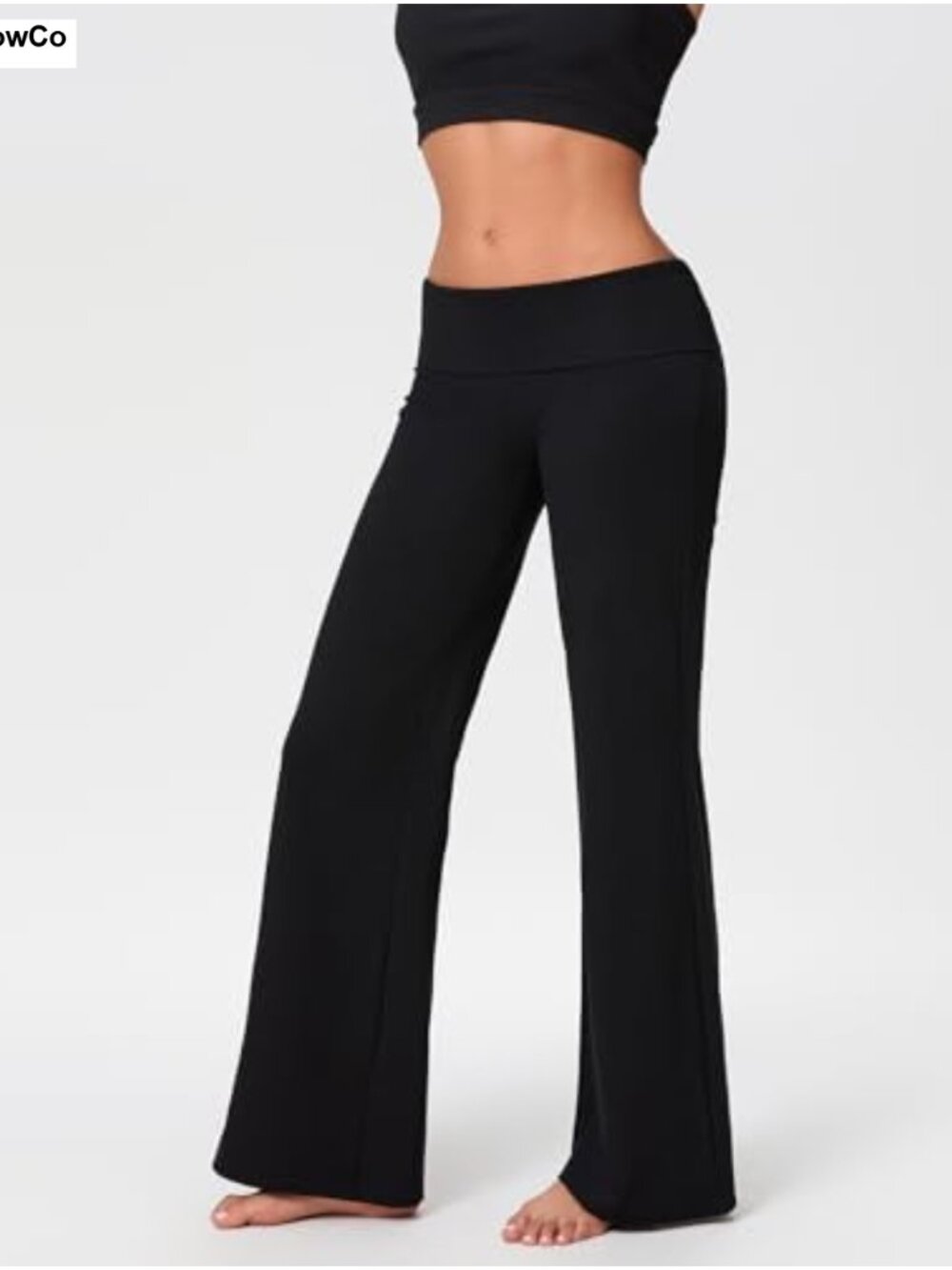 Womens Yoga Sweatpants Wide Leg Foldover Waist Lounge Pajama Pants - Picture 5 of 6